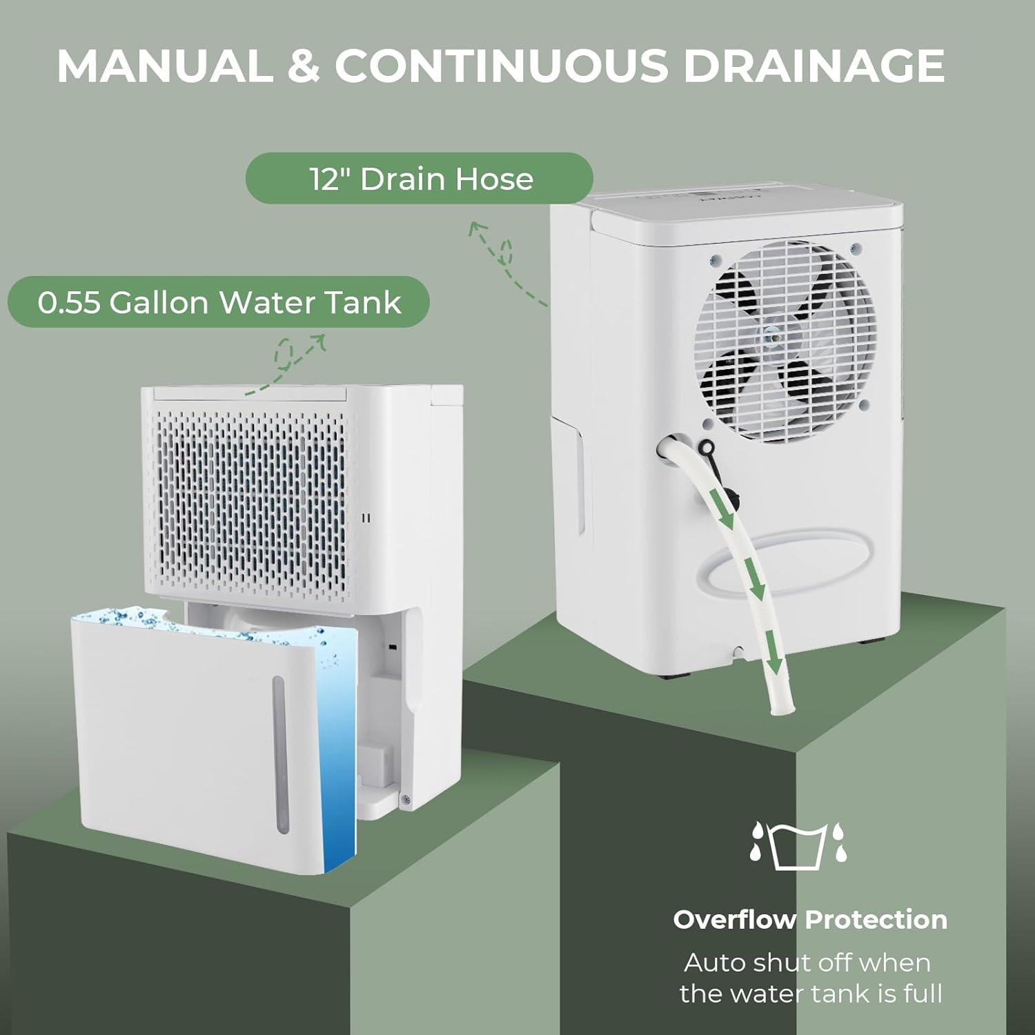 Costway 32 Pint White Portable Dehumidifier with Timer