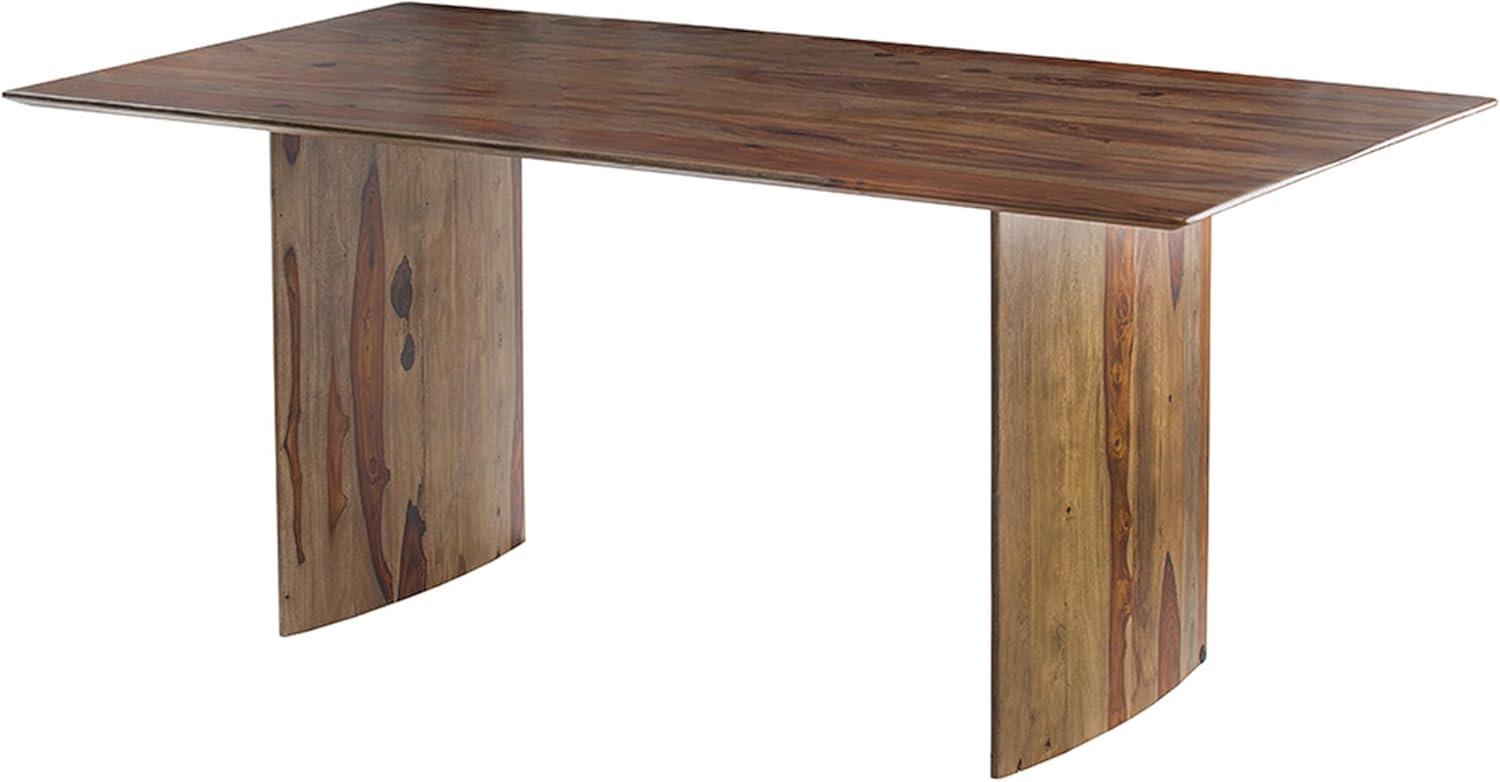 Benjara BM311983 71 in. Dice Rectangular Top Dining Table, Brown