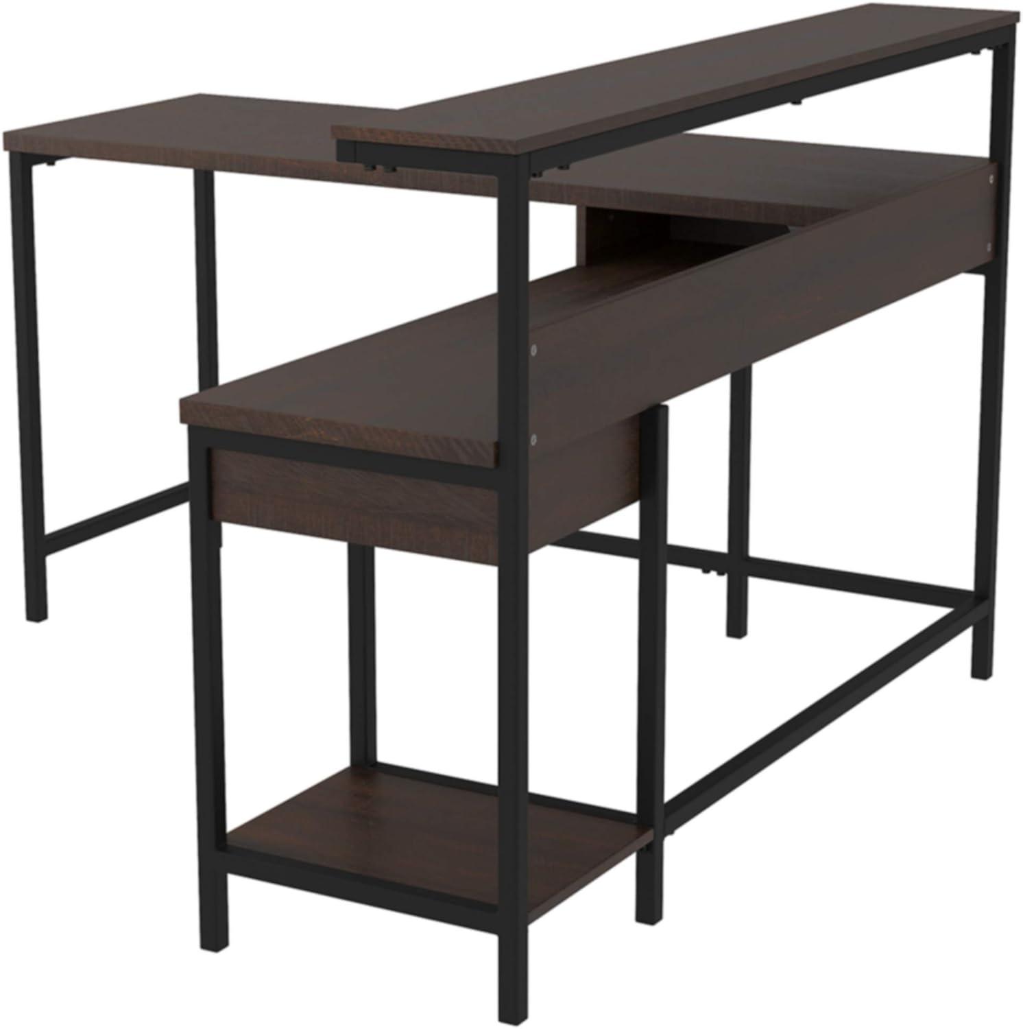 Signature Design by Ashley Casual Camiburg Home Office L-Desk with Storage Warm Brown