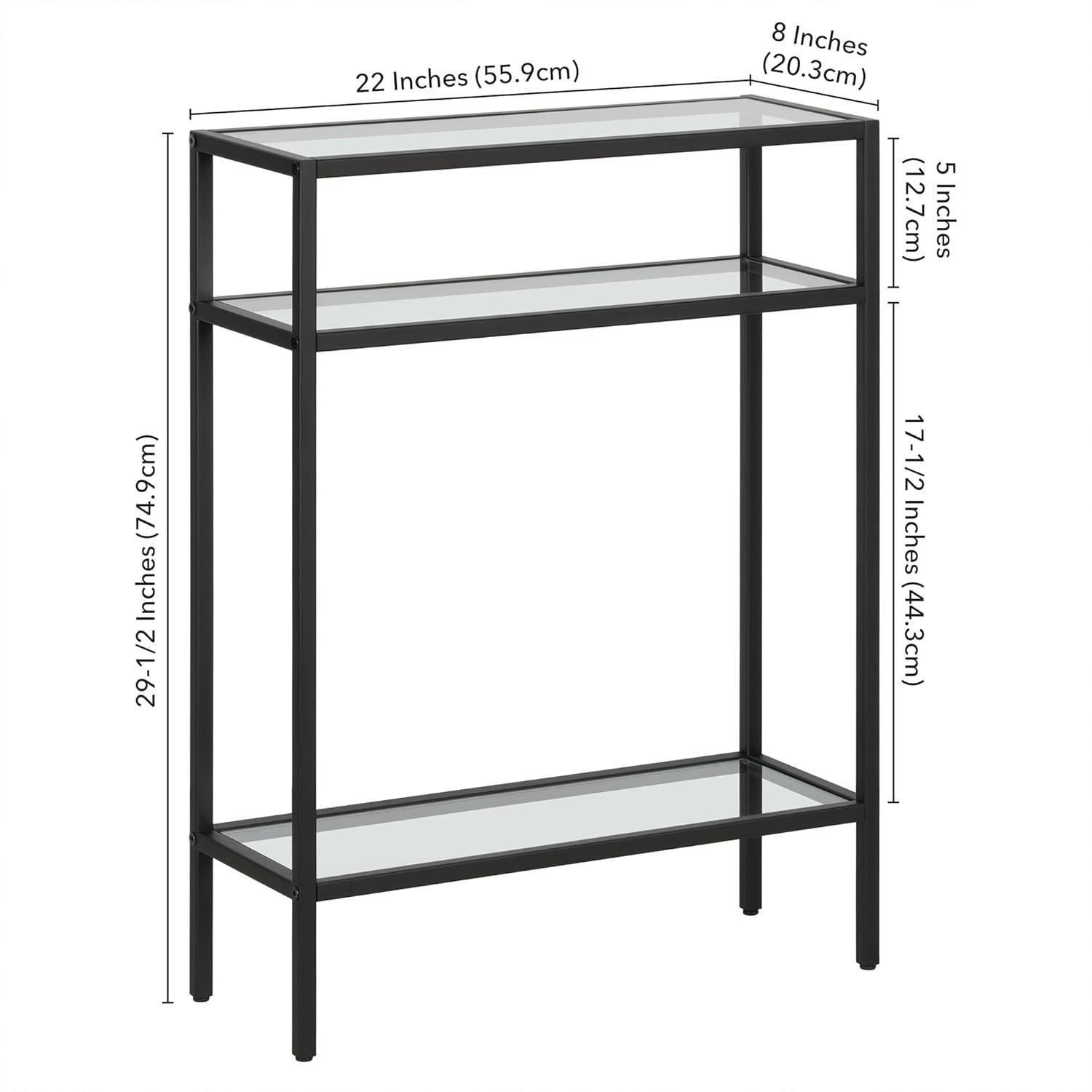 Evelyn&Zoe Siviline 22" Wide Rectangular Console Table, Brass