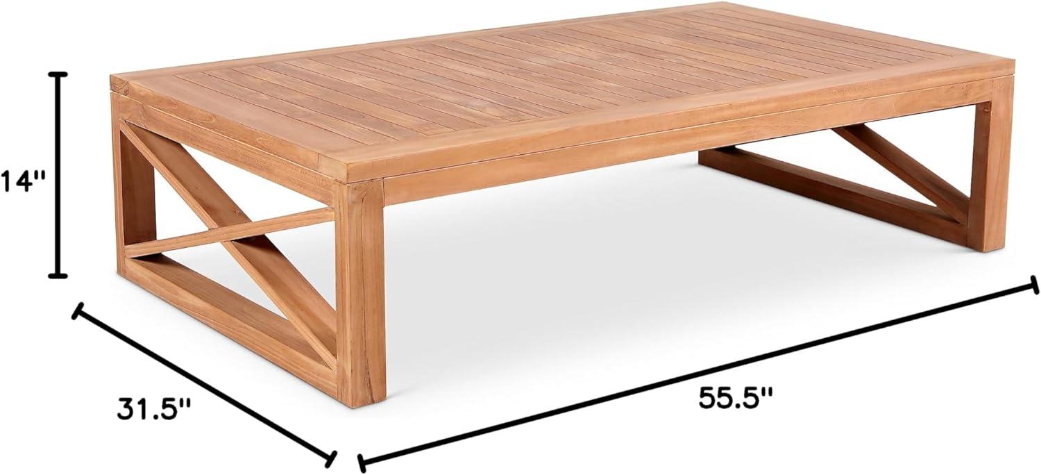 Meridian Furniture Anguilla Natural Teak Outdoor Coffee Table