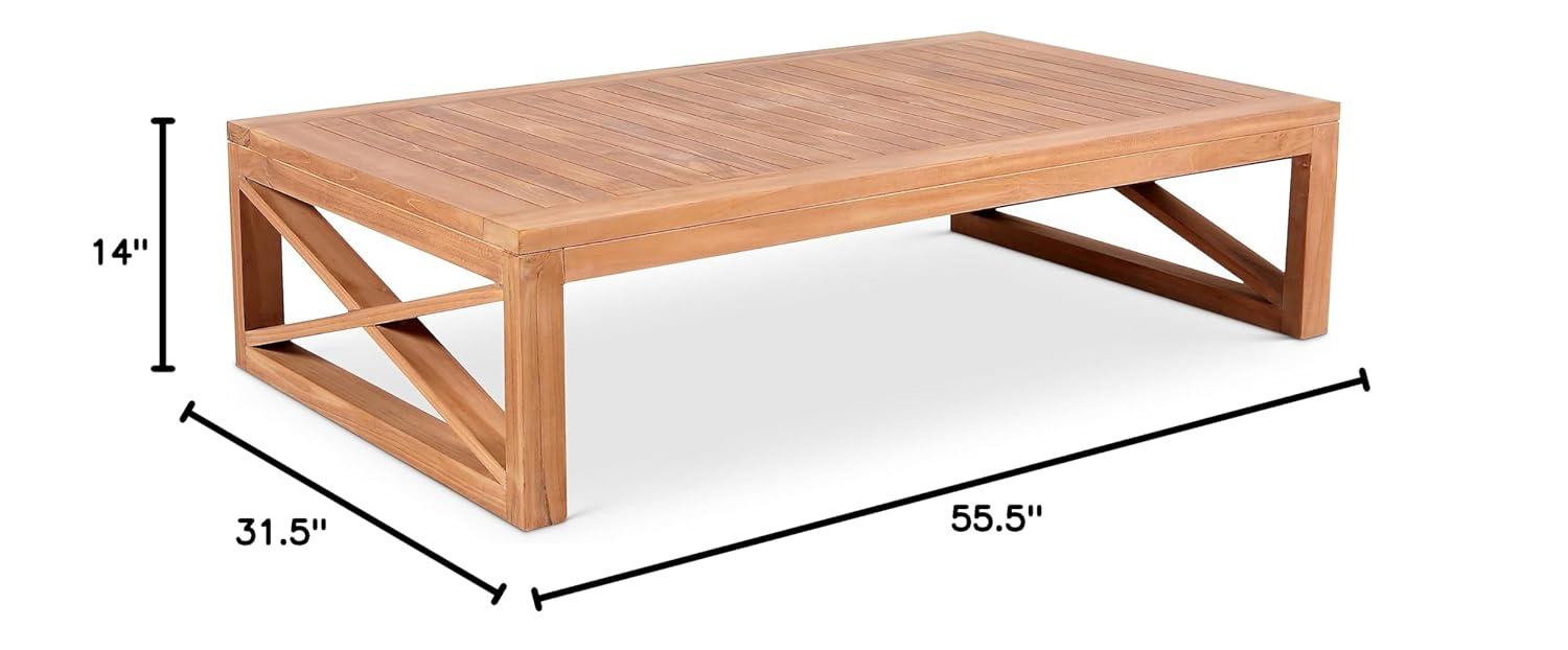Meridian Furniture Anguilla Natural Teak Outdoor Coffee Table