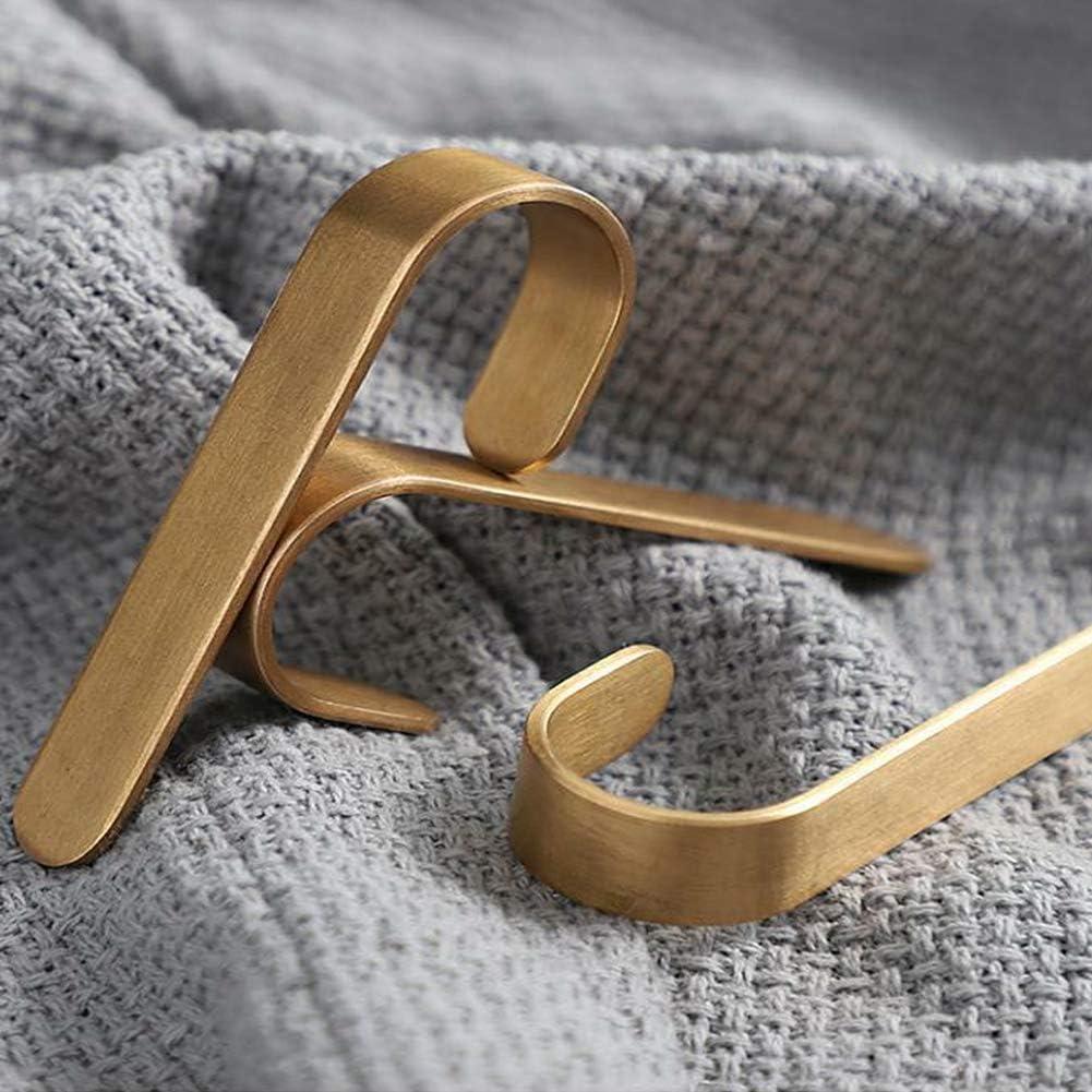 Golden Brass Bathroom Towel Hook - No Drill, Adhesive Installation - 2-Pack of Shower Kitchen Wall Hanging Hooks - Tasteful Design for Coats, Towels, and More - Easy Install -