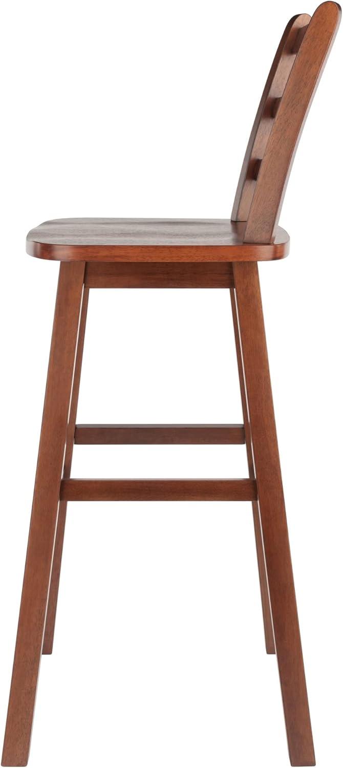 Winsome Scalera 16" Walnut Swivel Ladder Back Barstool