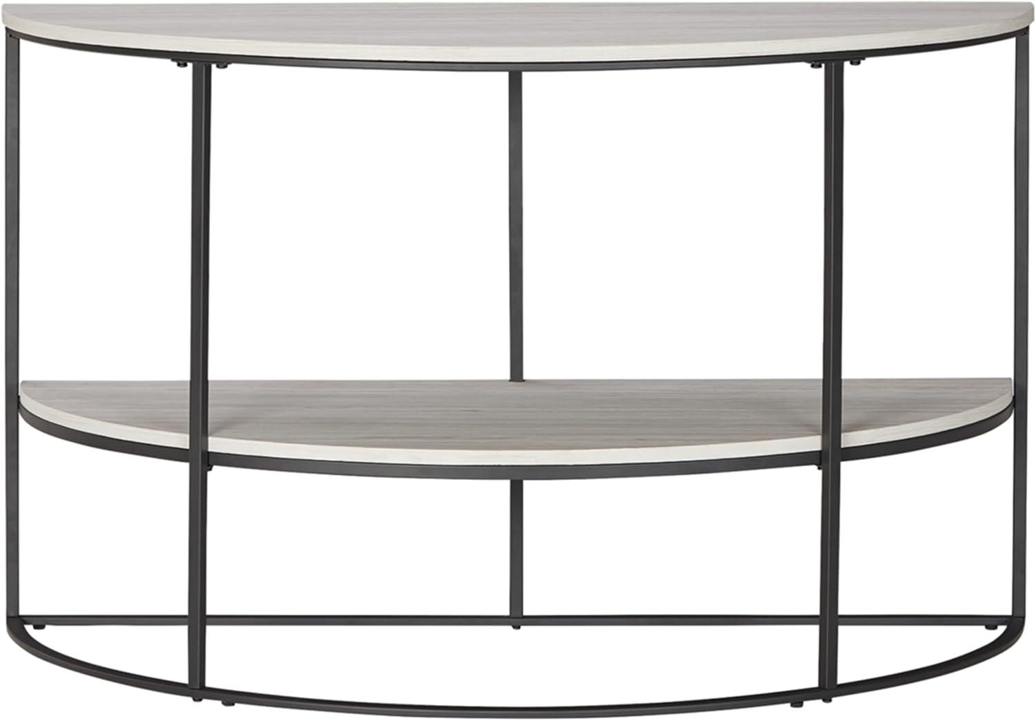 Contemporary Bayflynn 48'' Black & White Metal Wood Console Table with Shelf