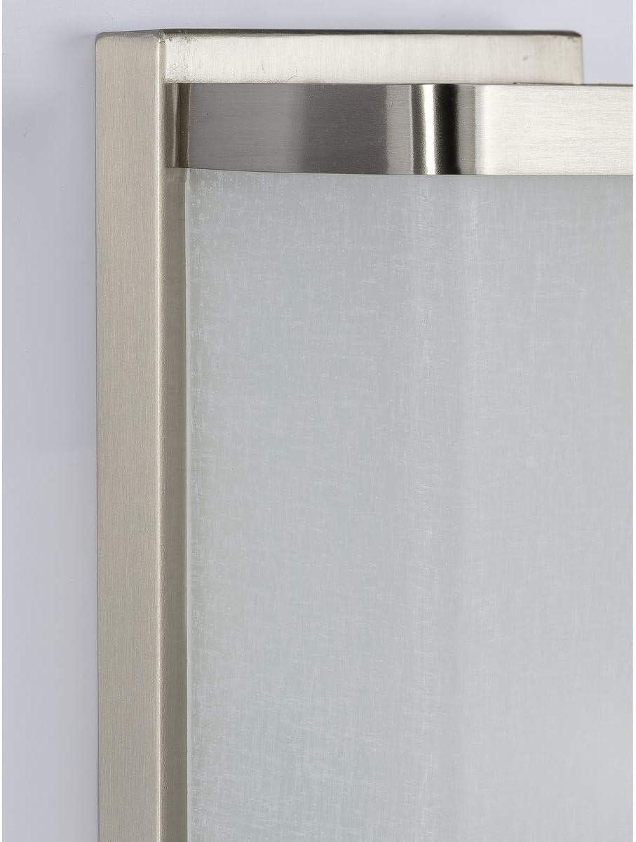 Progress Lighting Linen Glass Sconce, 1-Light Wall Light, Brushed Nickel, Etched Glass Shade