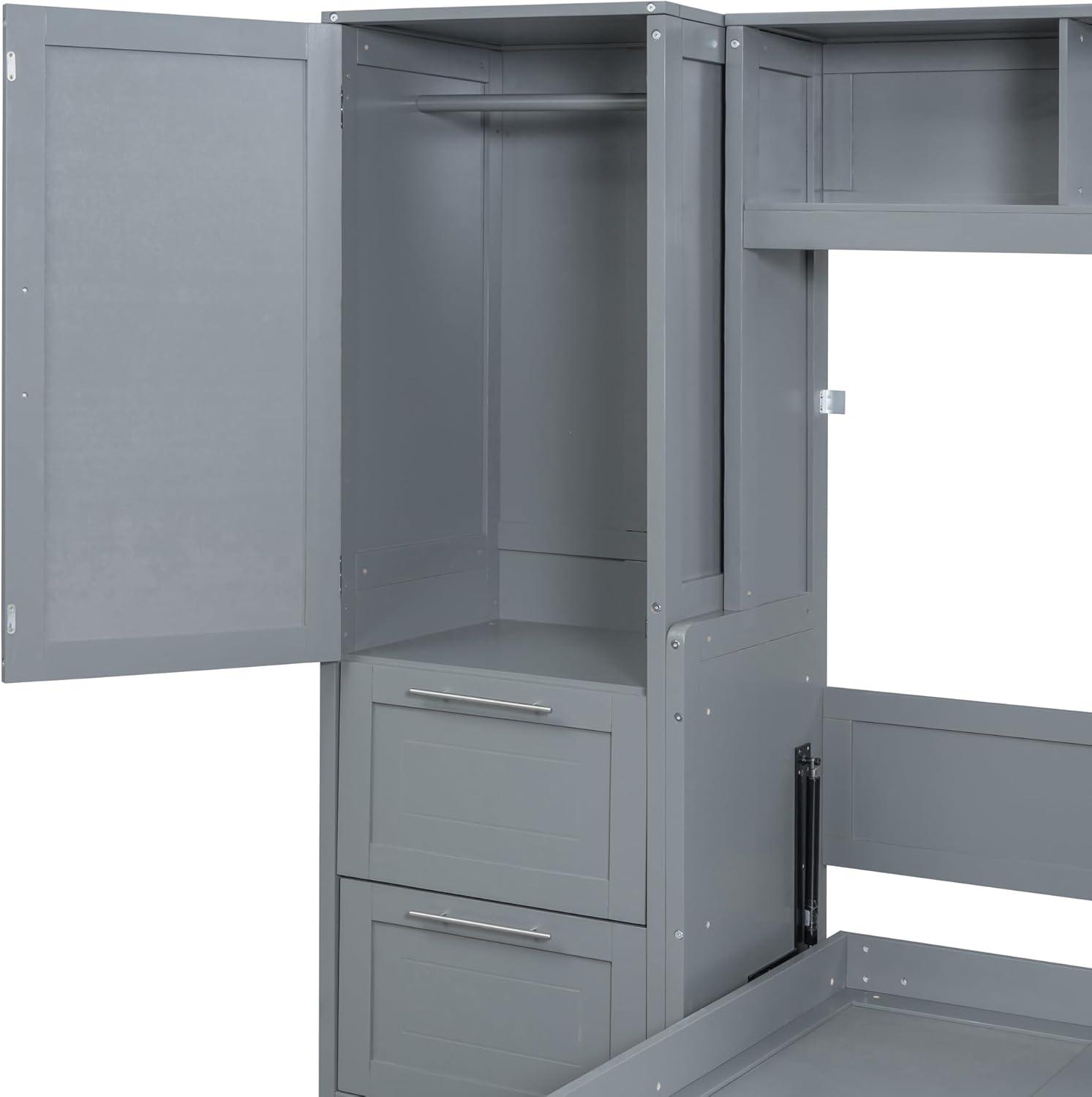 Galibens Murphy Bed Wall Bed With Closet And Drawers