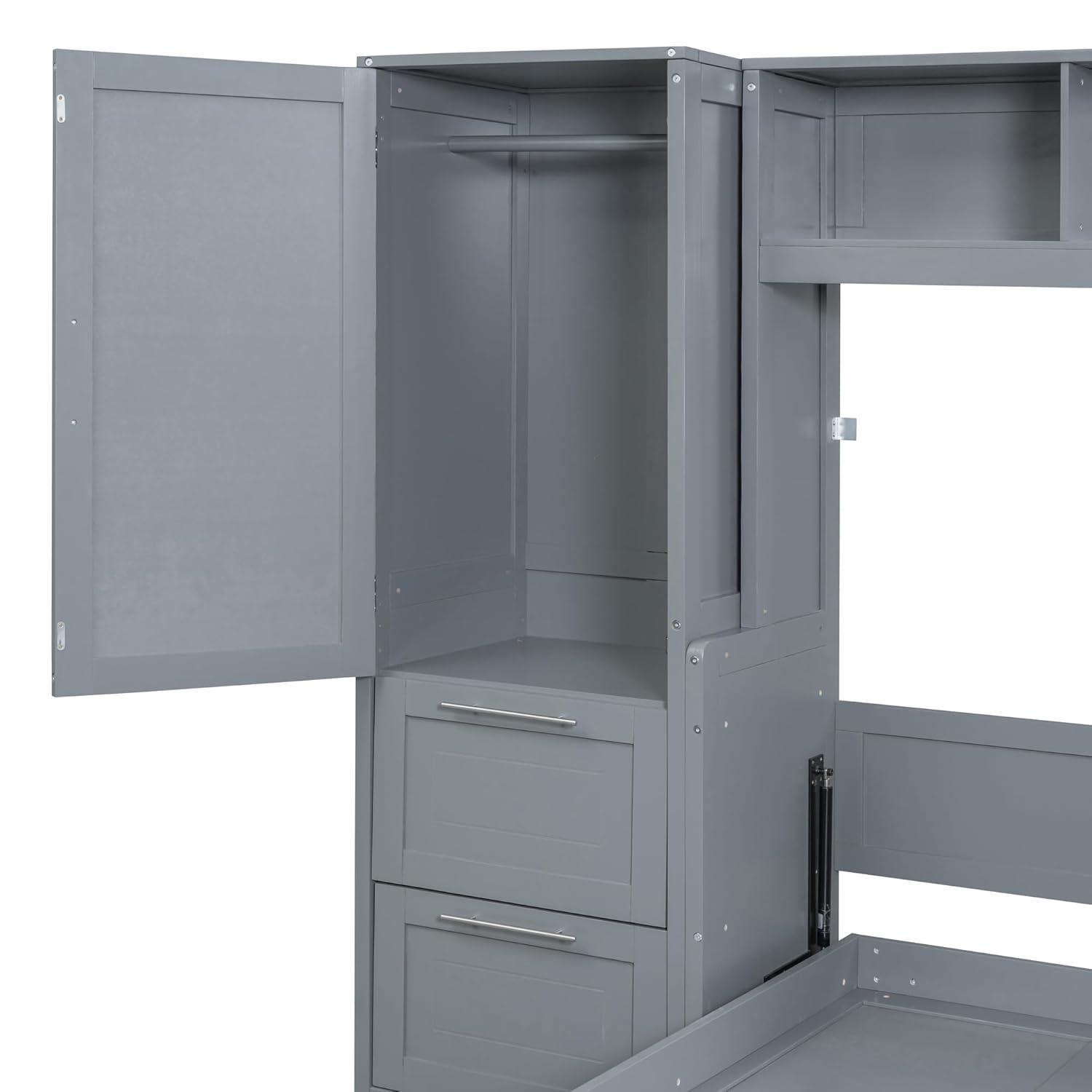 Galibens Murphy Bed Wall Bed With Closet And Drawers