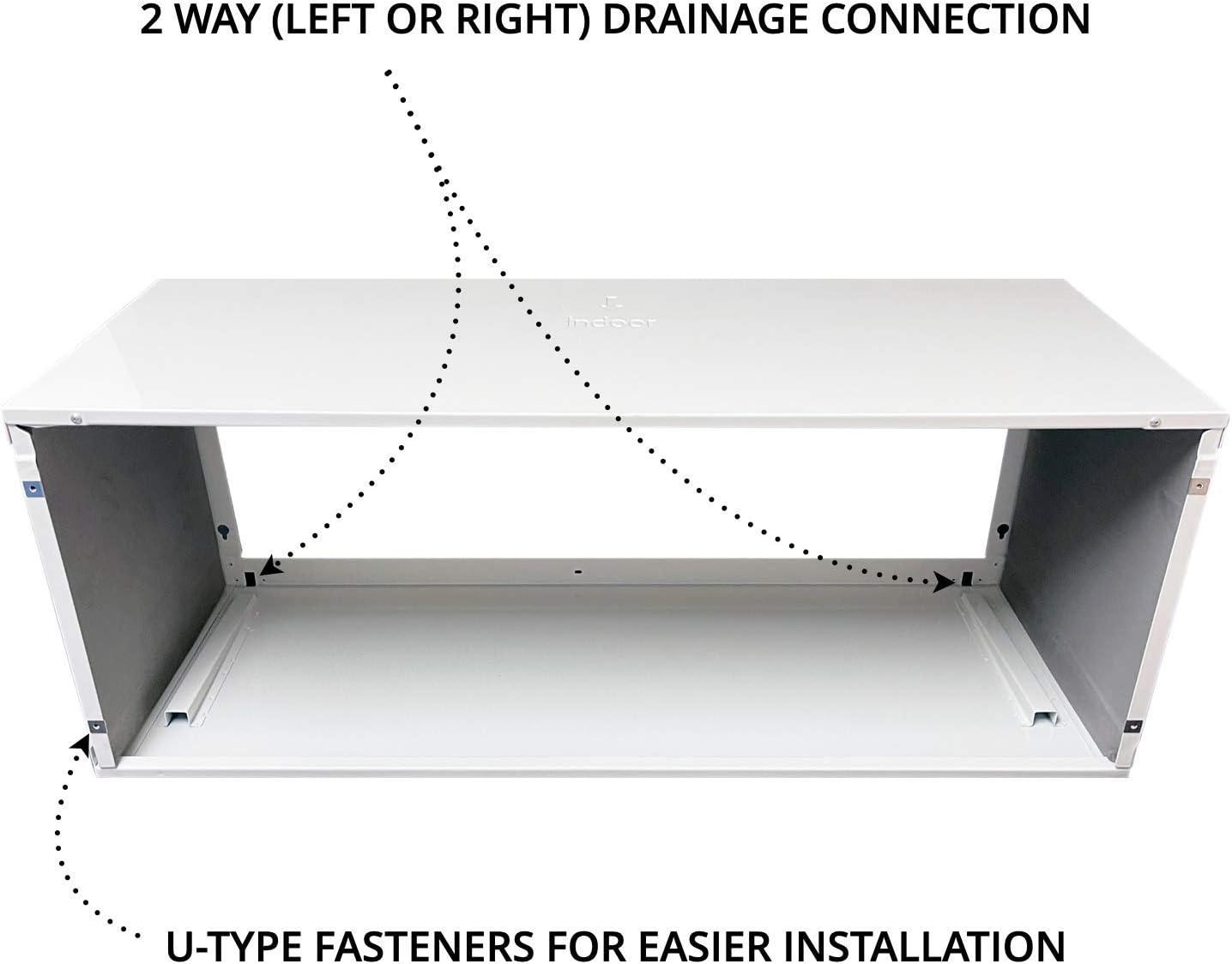 Cooper & Hunter Universal PTAC Folded Metal Wall Sleeve and Exterior Grille for Packaged Terminal Air Conditioner Coated Insulated Including Condensate Drain Kit