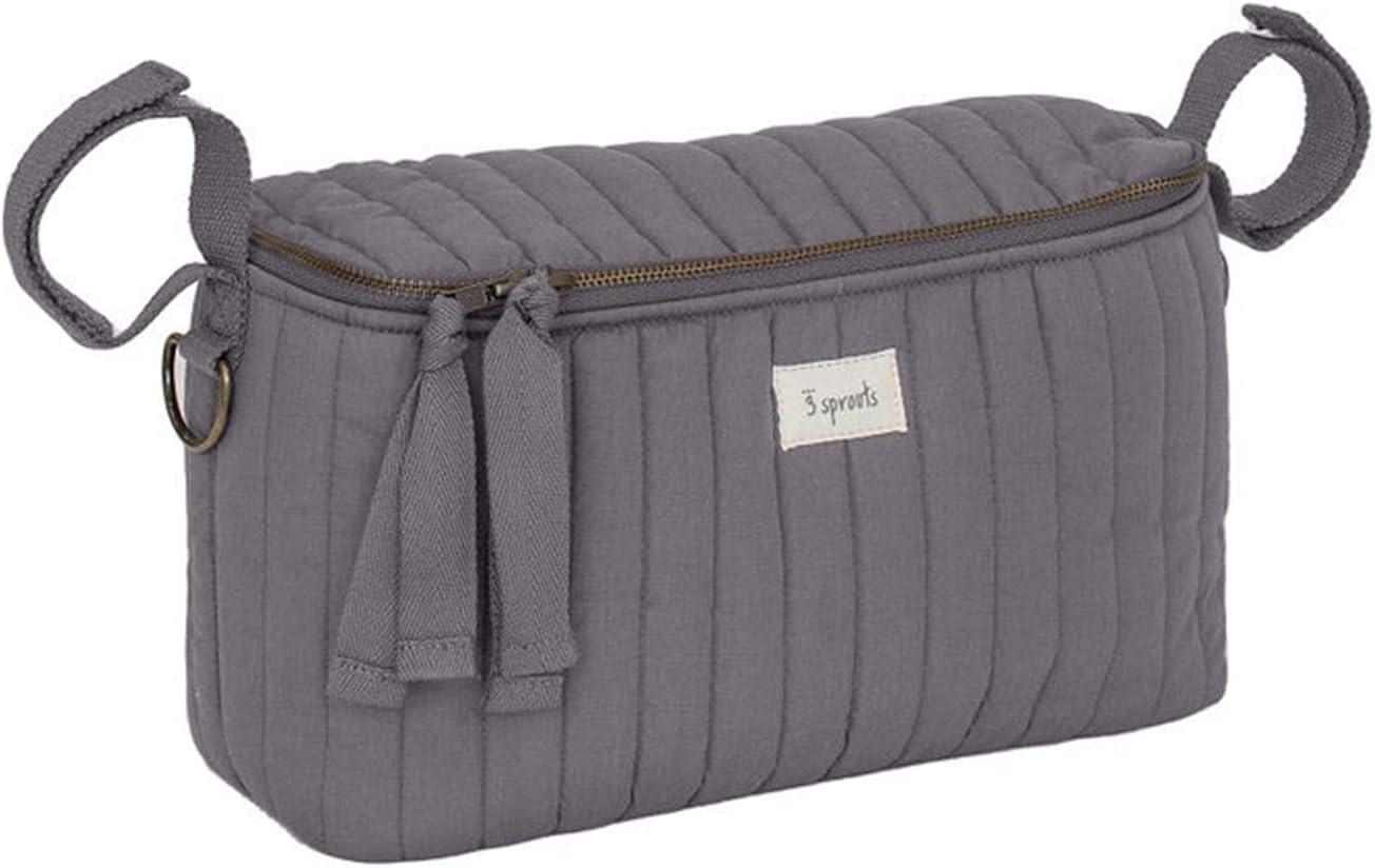 3 Sprouts Universal Quilted Stroller Caddy Organizer with 2 Cup Holders and Adjustable Shoulder Strap in Mustard