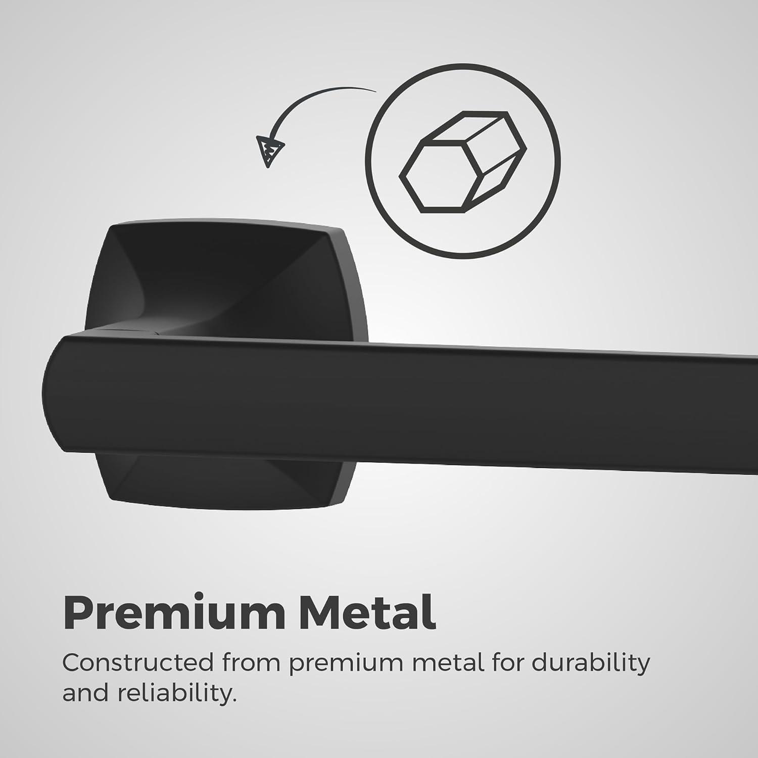 Vaneri 24-Inch Matte Black Wall Mounted Towel Bar