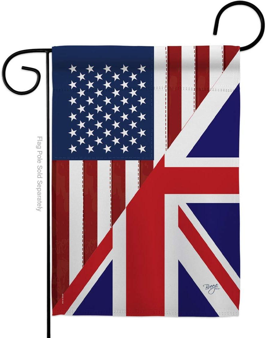 Breeze Decor 58380 US UK Friendship 2-Sided Impression Garden Flag - 13 x 18.5 in.