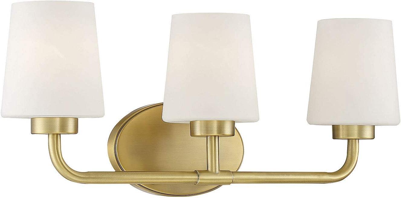 Capra Warm Brass 3-Light Energy Star Bathroom Vanity Fixture