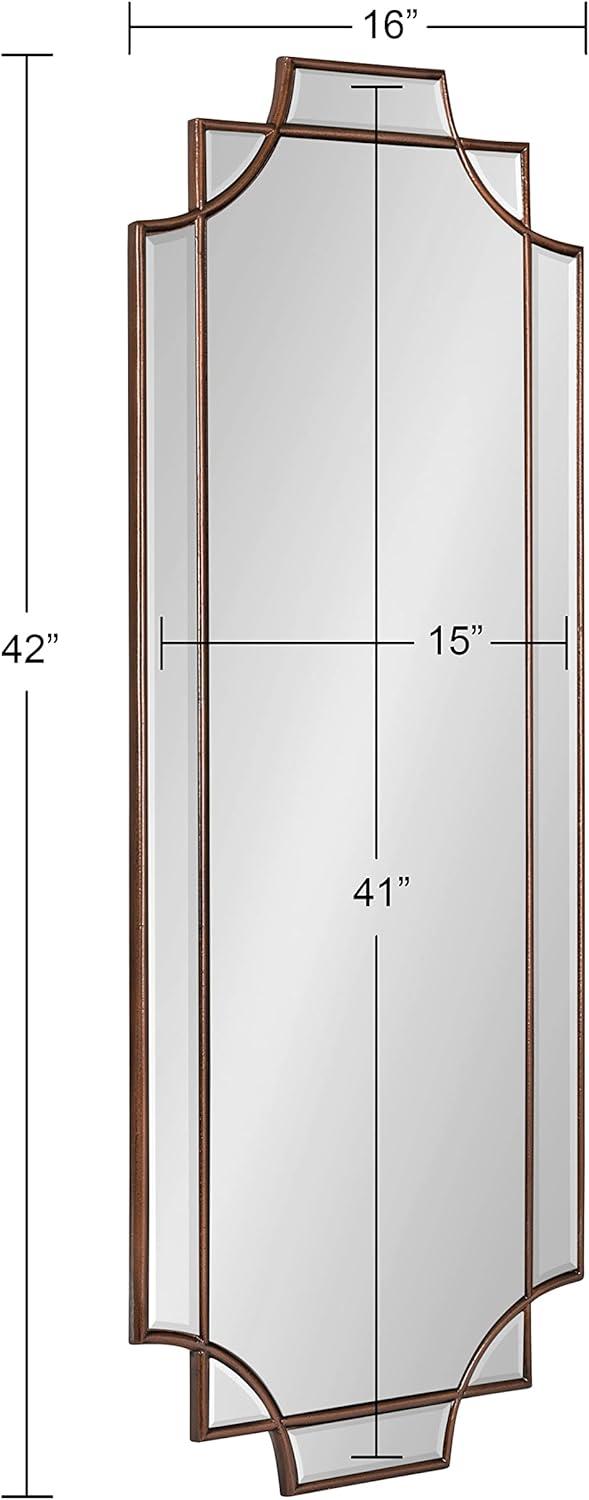 Elegant Minuette Full-Length 16x42 Bronze Wood Framed Mirror