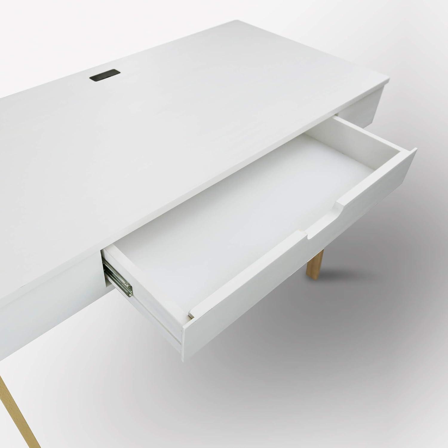 Indoor Furniture Neorustic Smart Desk With Usb Ports - Two-Tone (White,Natural)