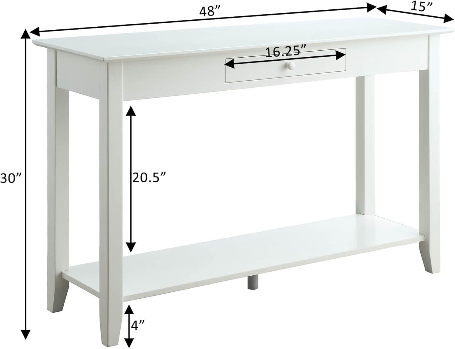 American Heritage Console Table with Drawer, White