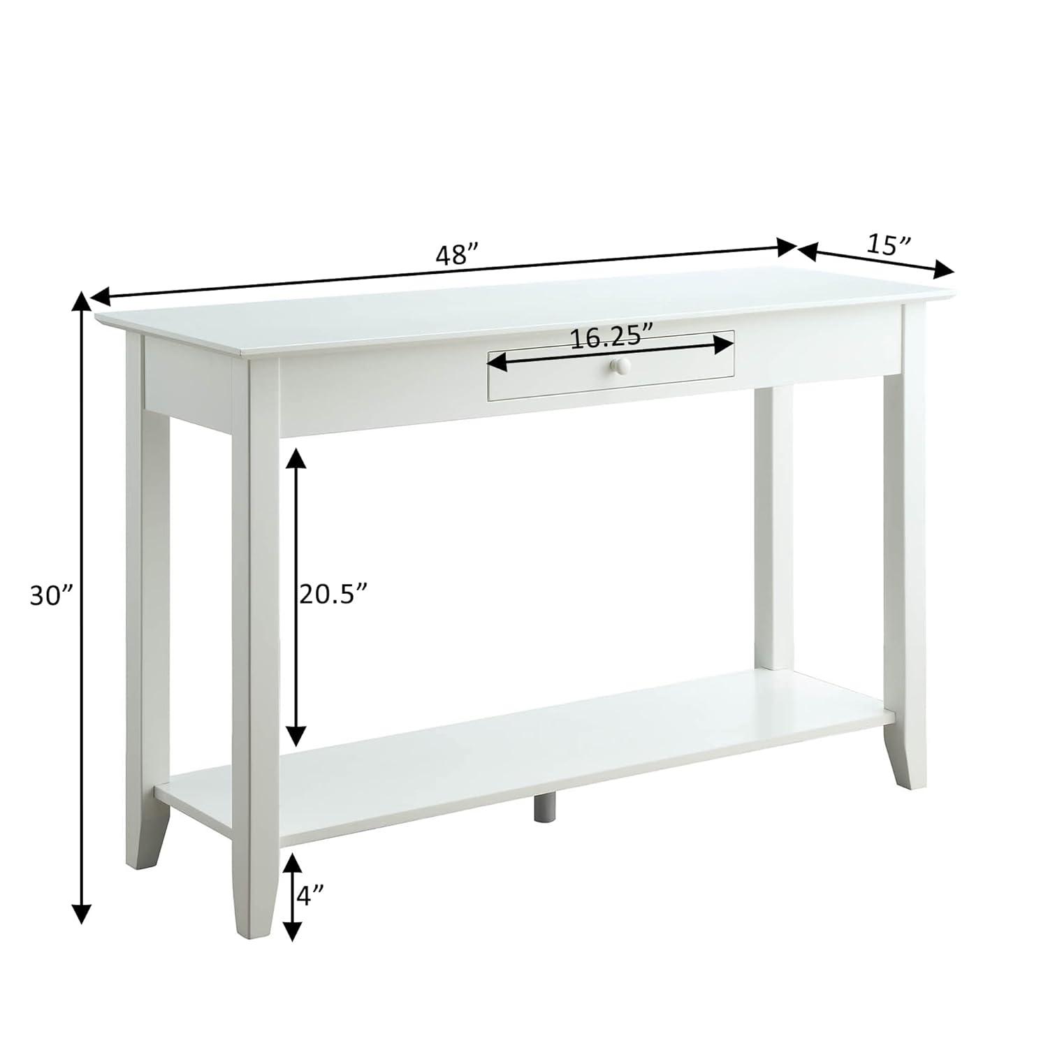American Heritage Console Table with Drawer, White