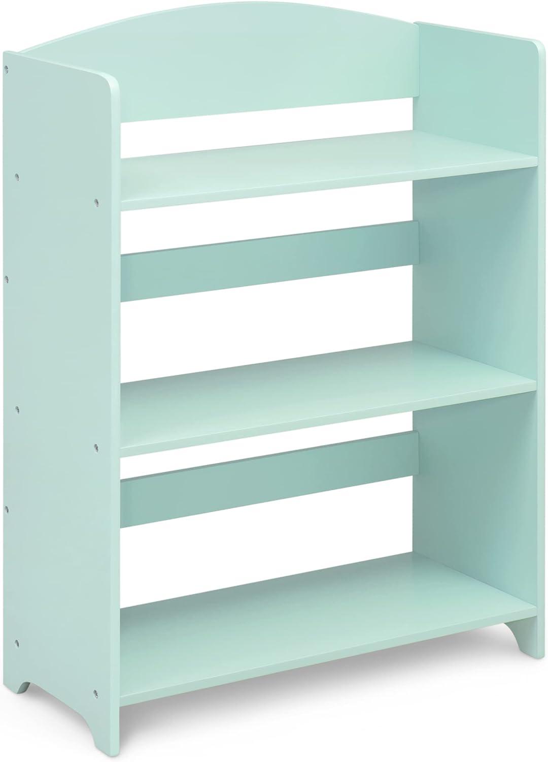 Mint Green Wooden Kids Bookshelf with Three Shelves