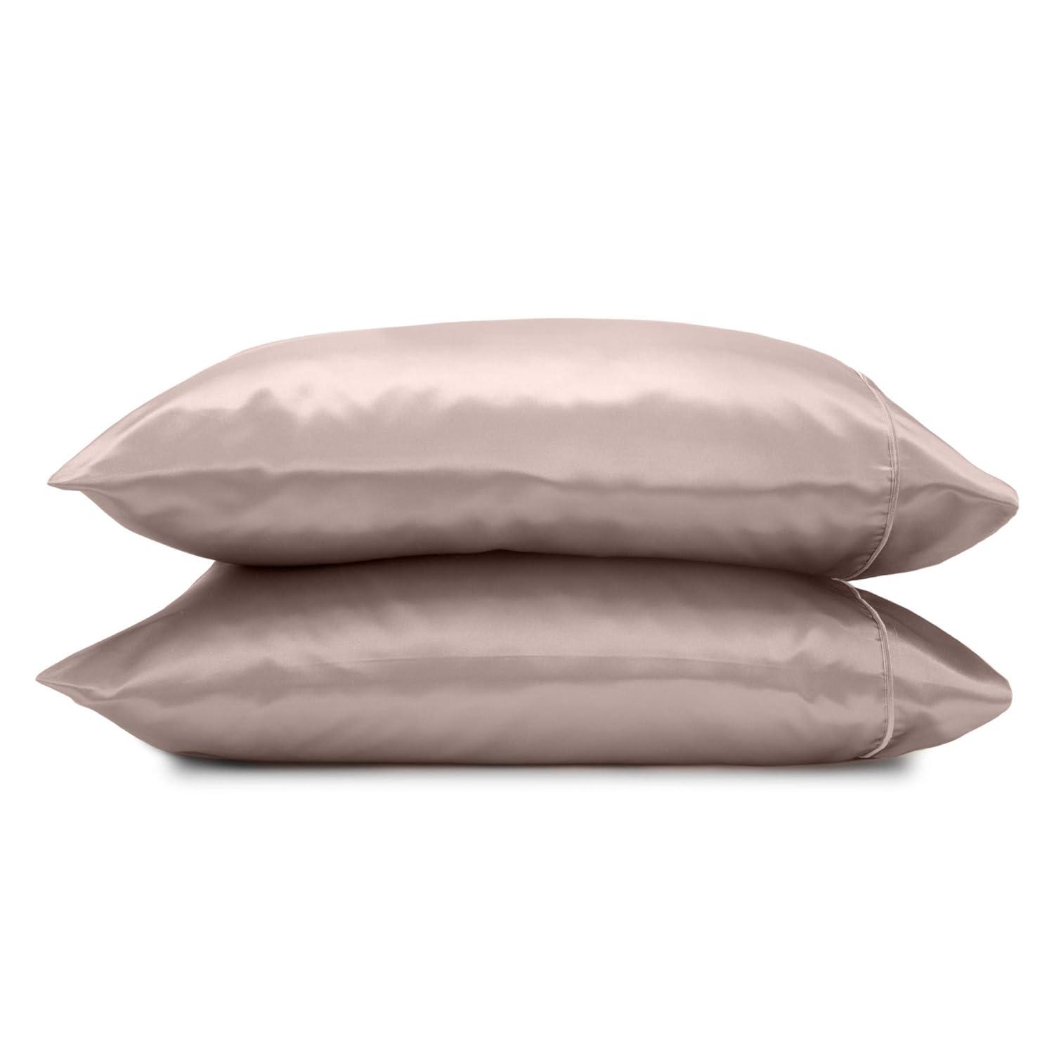Seduction Martex Elegance Satin Silk Pillowcases Hotel Quality - Super Soft & Breathable Great For Hair And Skin (Set of 2)