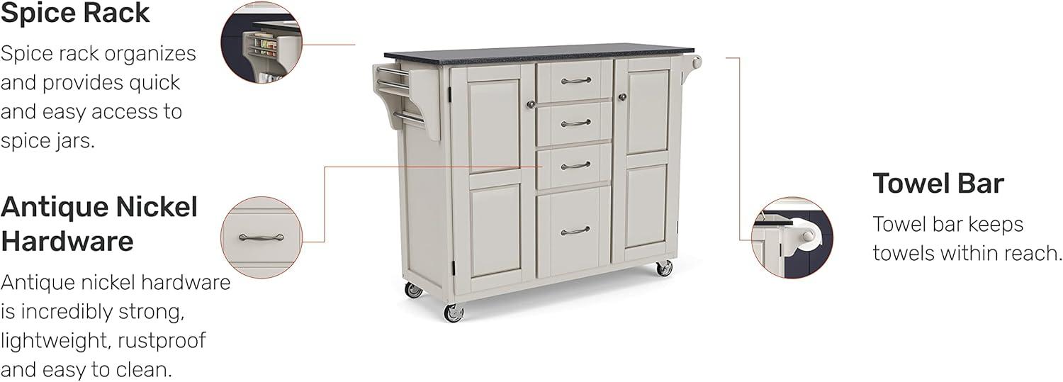 Homestyles Create-a-Cart Wood Rolling Kitchen Cart in Off White