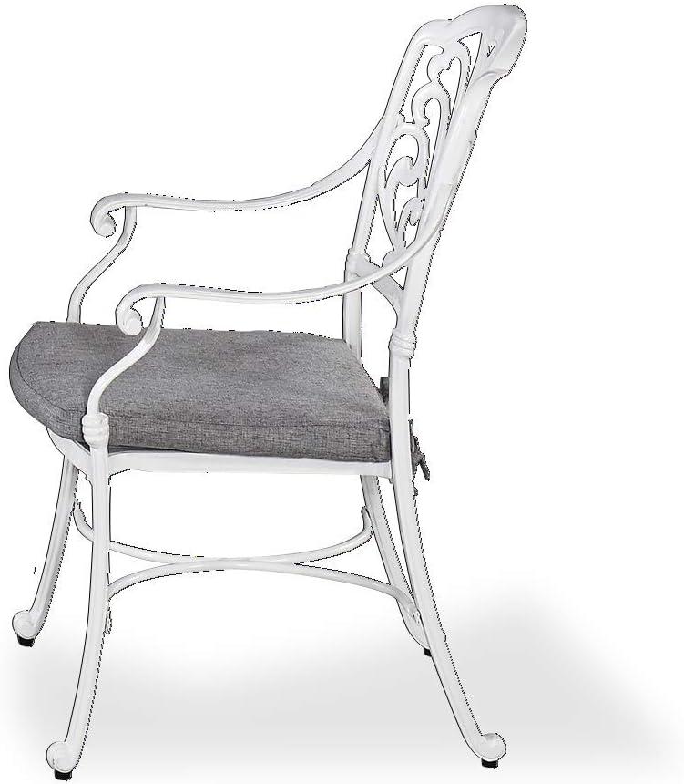 Homestock Rustic Refinement White Aluminum Outdoor Chair Pair