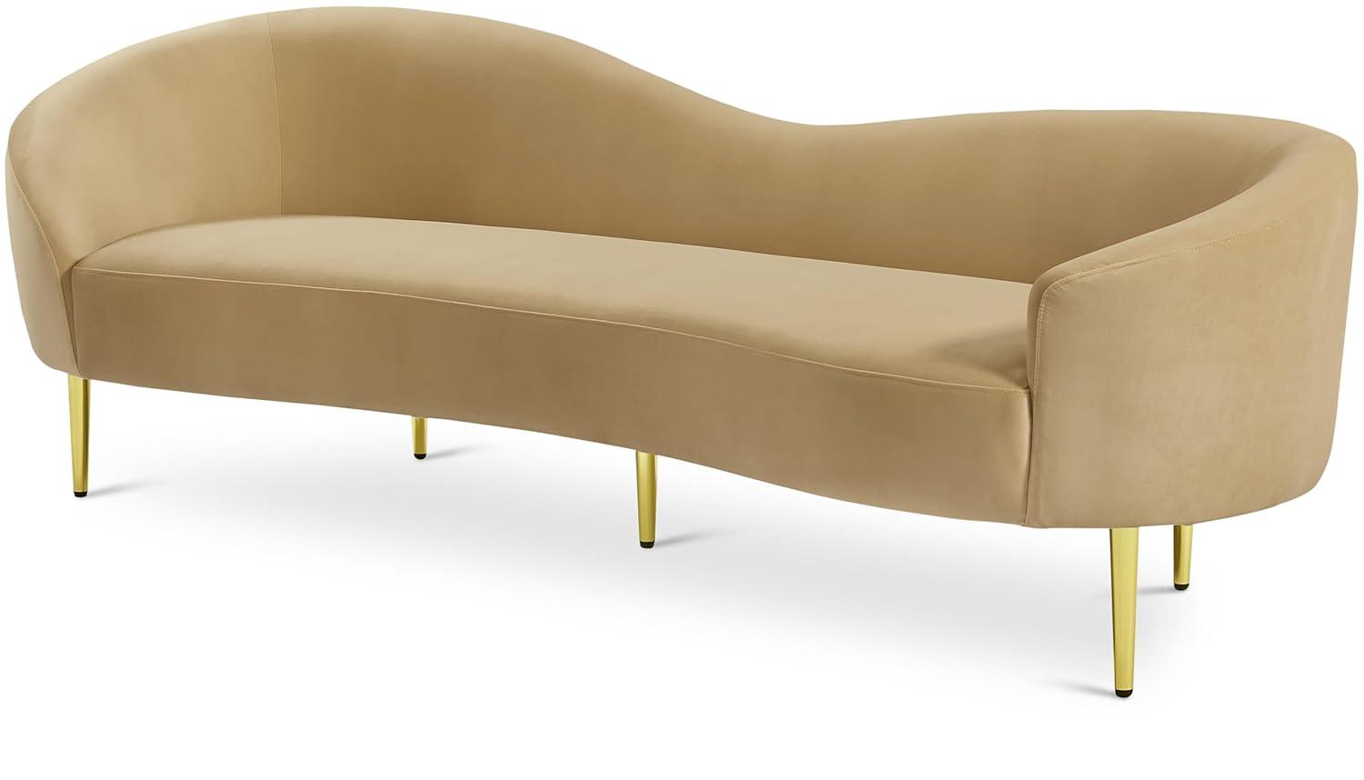 Meridian Furniture Ritz Camel Velvet Sofa