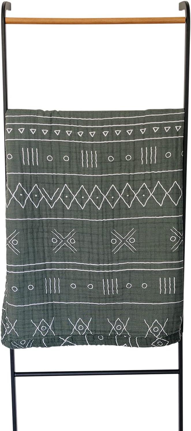 Mebie Baby Muslin Quilt, Taupe Checkered, 100% Cotton Blanket for Girls and Boys, Newborns, Babies, Toddlers, Soft Swaddle, 47"x47"