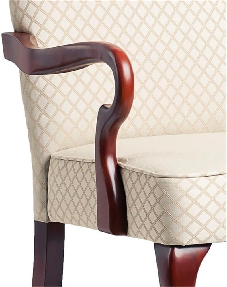 Comfort Pointe Derby Gooseneck Arm Chair Beige: Upholstered Polyester/Cotton, Wood Legs, Foam Fill