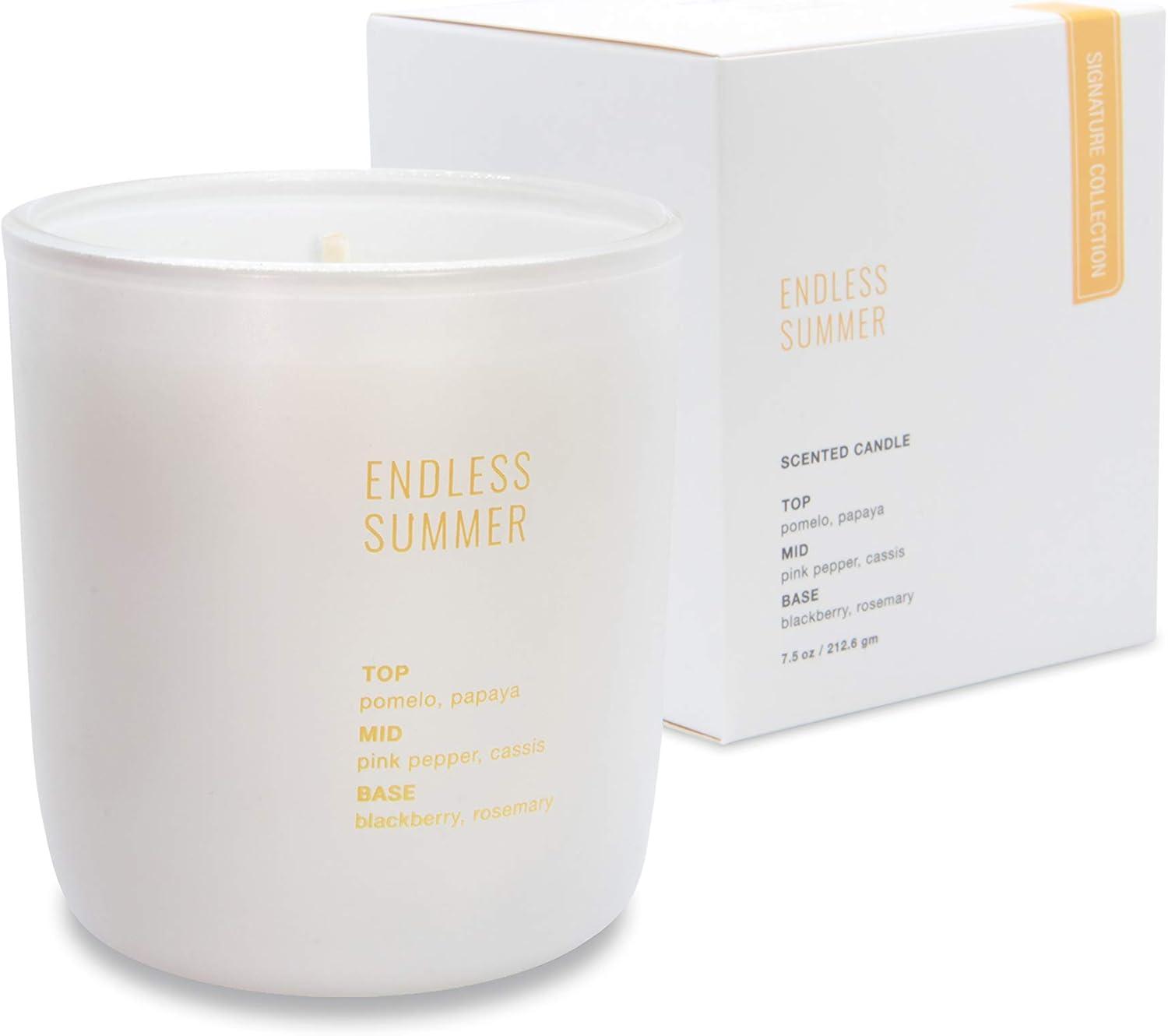 Endless Summer Pink Scented Soy Candle in Frosted Glass