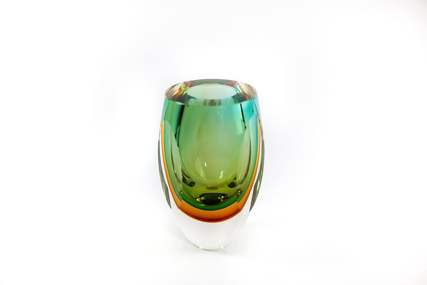 Badash Astra Green Handcrafted Art Glass Vase QGM23774