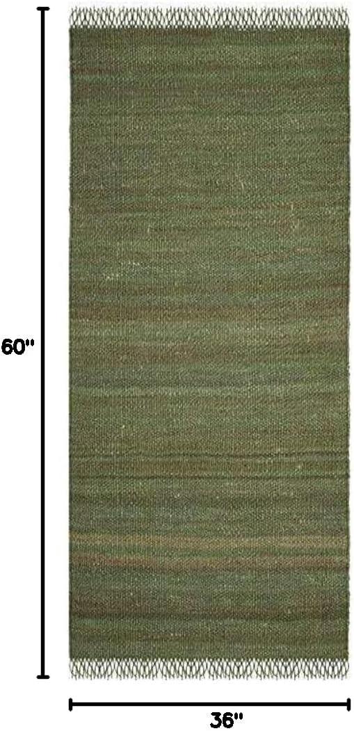 SAFAVIEH Natural Fiber Clara Braided Jute Area Rug, Green, 3' x 5'