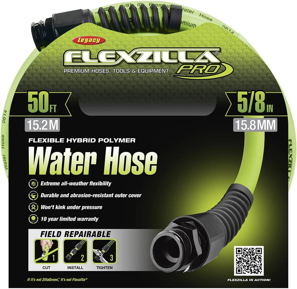 Legacy Manufacturing HFZWP550 Flexzilla Pro 5/8 X 50 Zillagreen Water Hose With 3/4