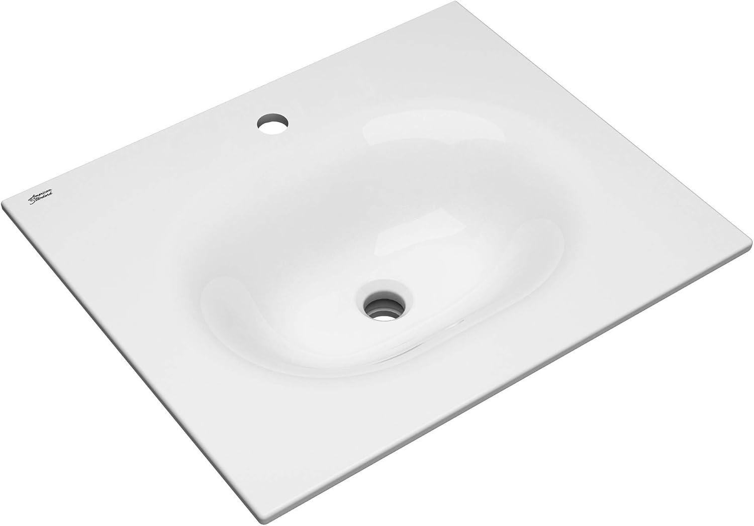 American Standard Studio S 20'' White Vitreous China Rectangular Bathroom Sink with Overflow