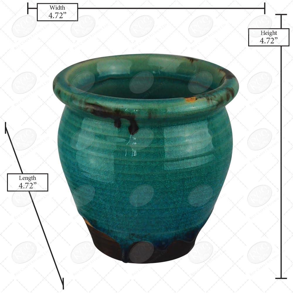 Red Carpet Studios Planter Glazed Teal Blue