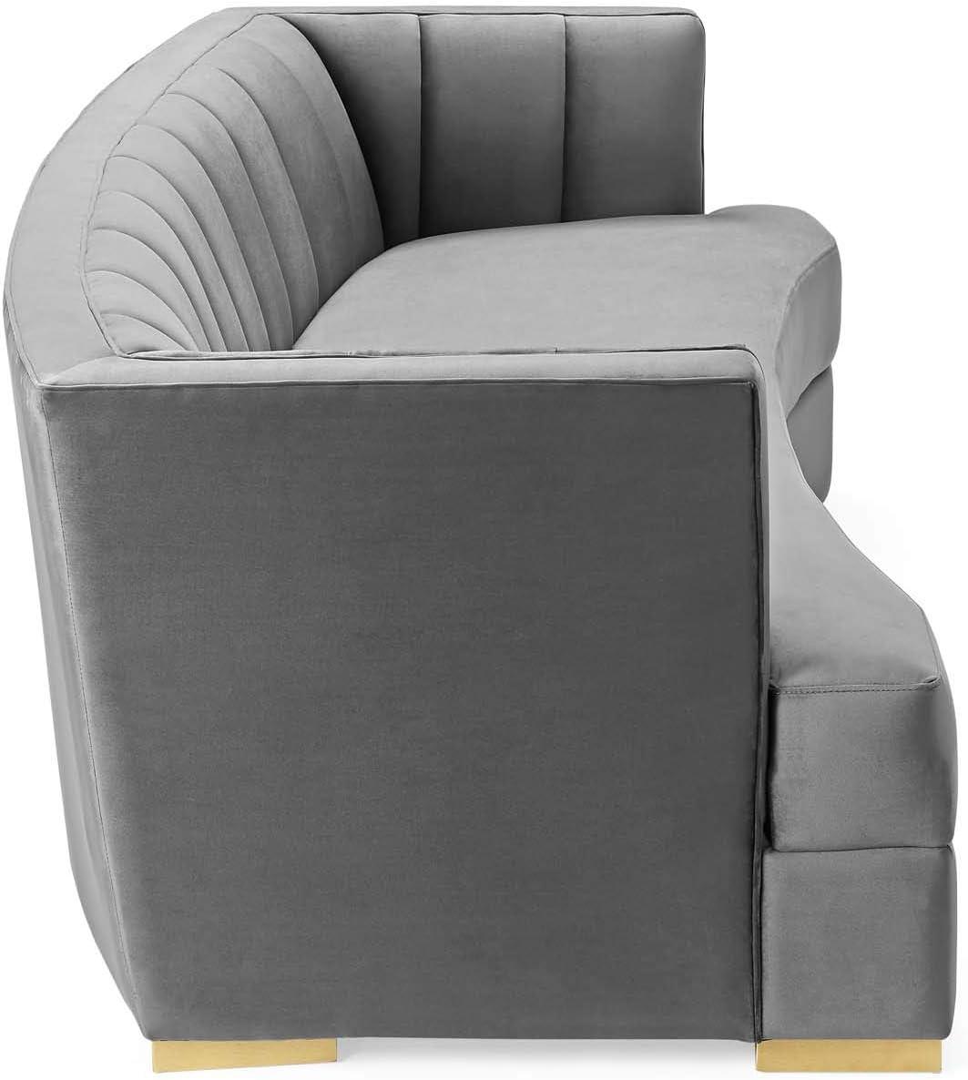 Modway Encompass Channel Tufted Performance Velvet Curved Sofa