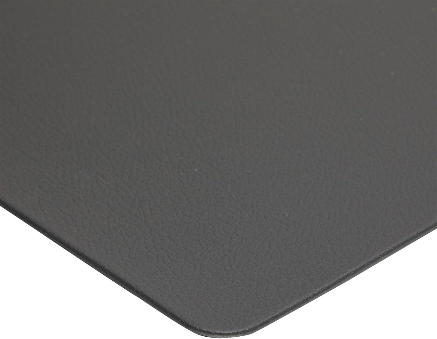 Set of 6 Black Faux Leather Rectangle Placemats for Home Dining Table (17.75 x 11.75 In)