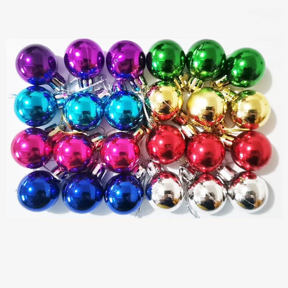 1.2 Inch Multicolor Shatterproof Plastic Christmas Ball Set