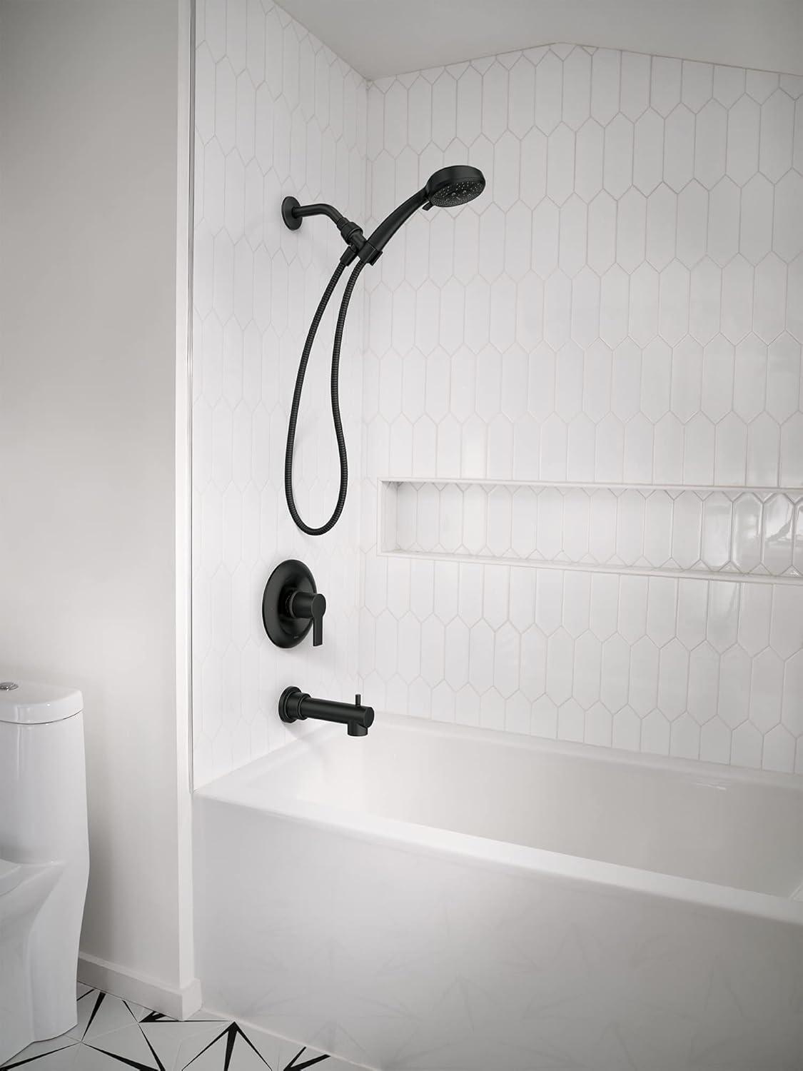 Matte Black Wall Mounted Handheld Shower Faucet Set