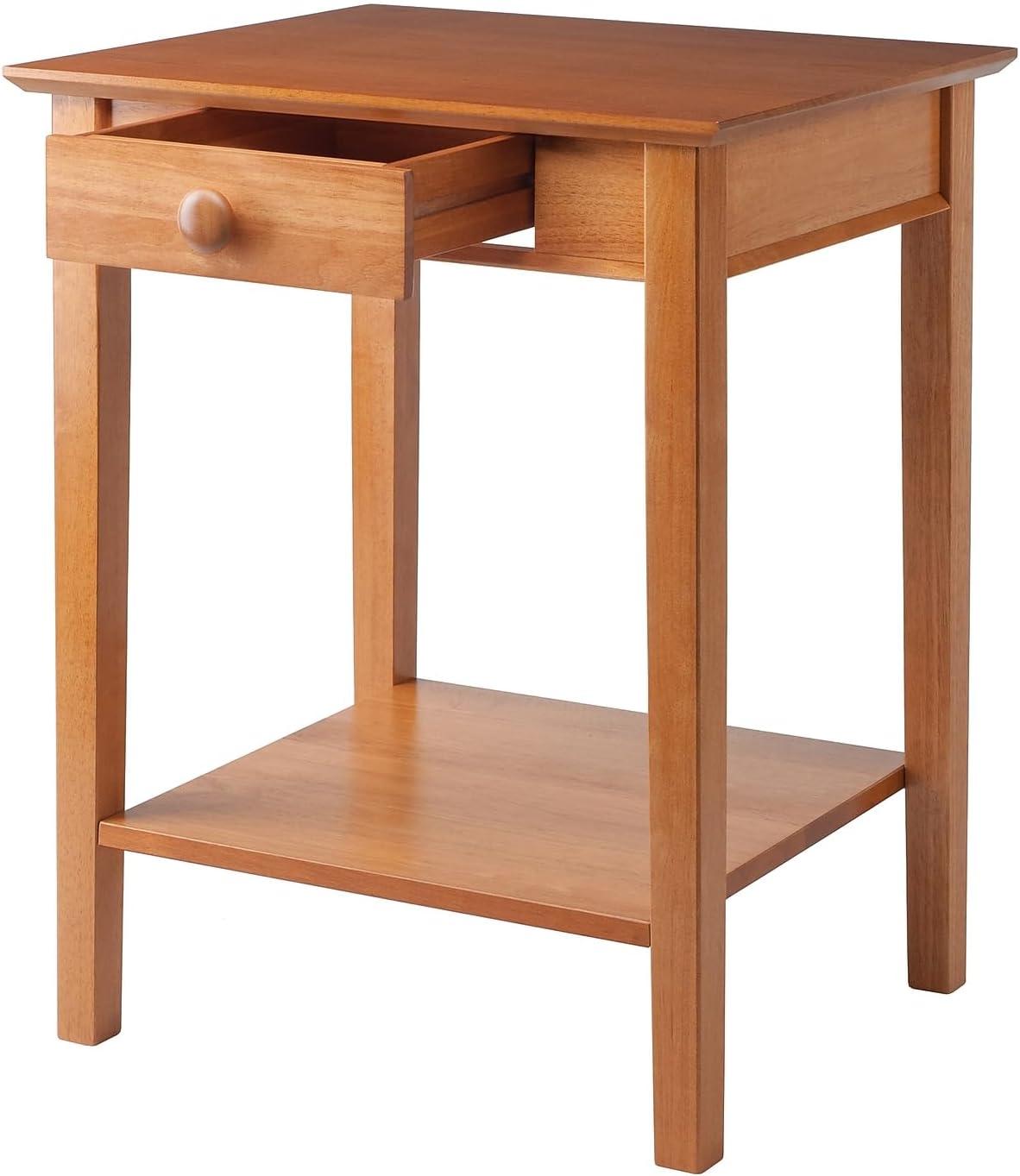 Winsome Studio End / Printer Table Honey: Wood Composite Stand with Drawer, Living Room Accent