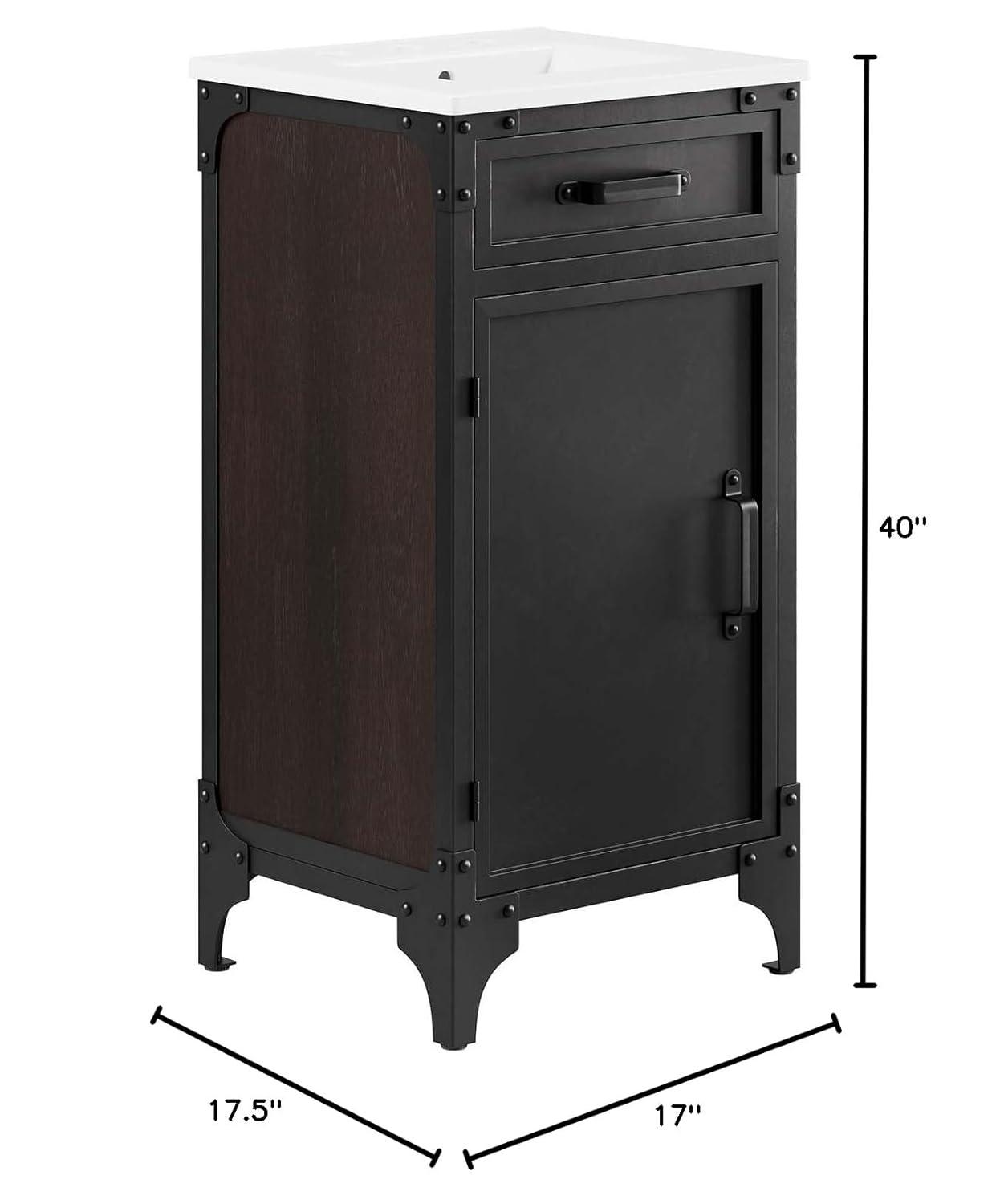 Modway Modway Steamforge 17'' Free Standing Single Bathroom Vanity with Ceramic Top