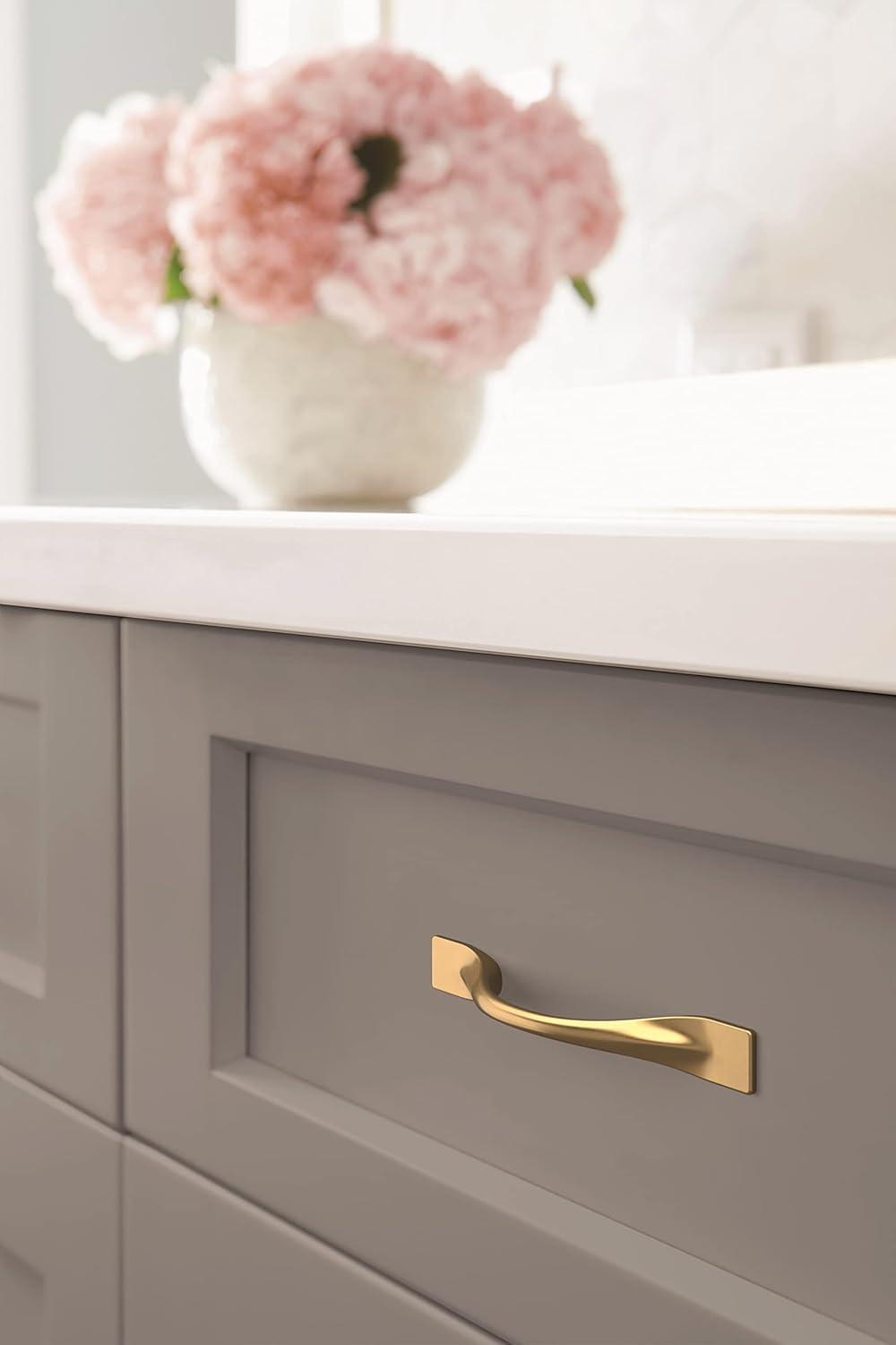 Champagne Bronze Modern Arch Cabinet Pull with Mounting Hardware