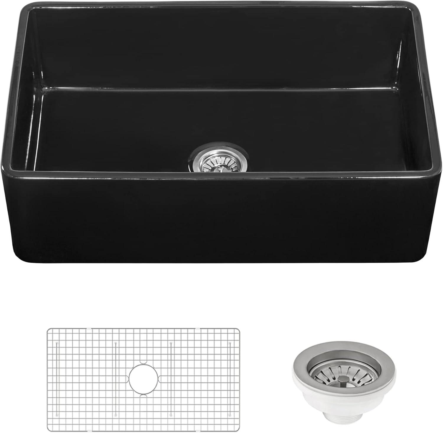 Ruvati 33 inch Fireclay Farmhouse Apron-Front Kitchen Sink Reversible