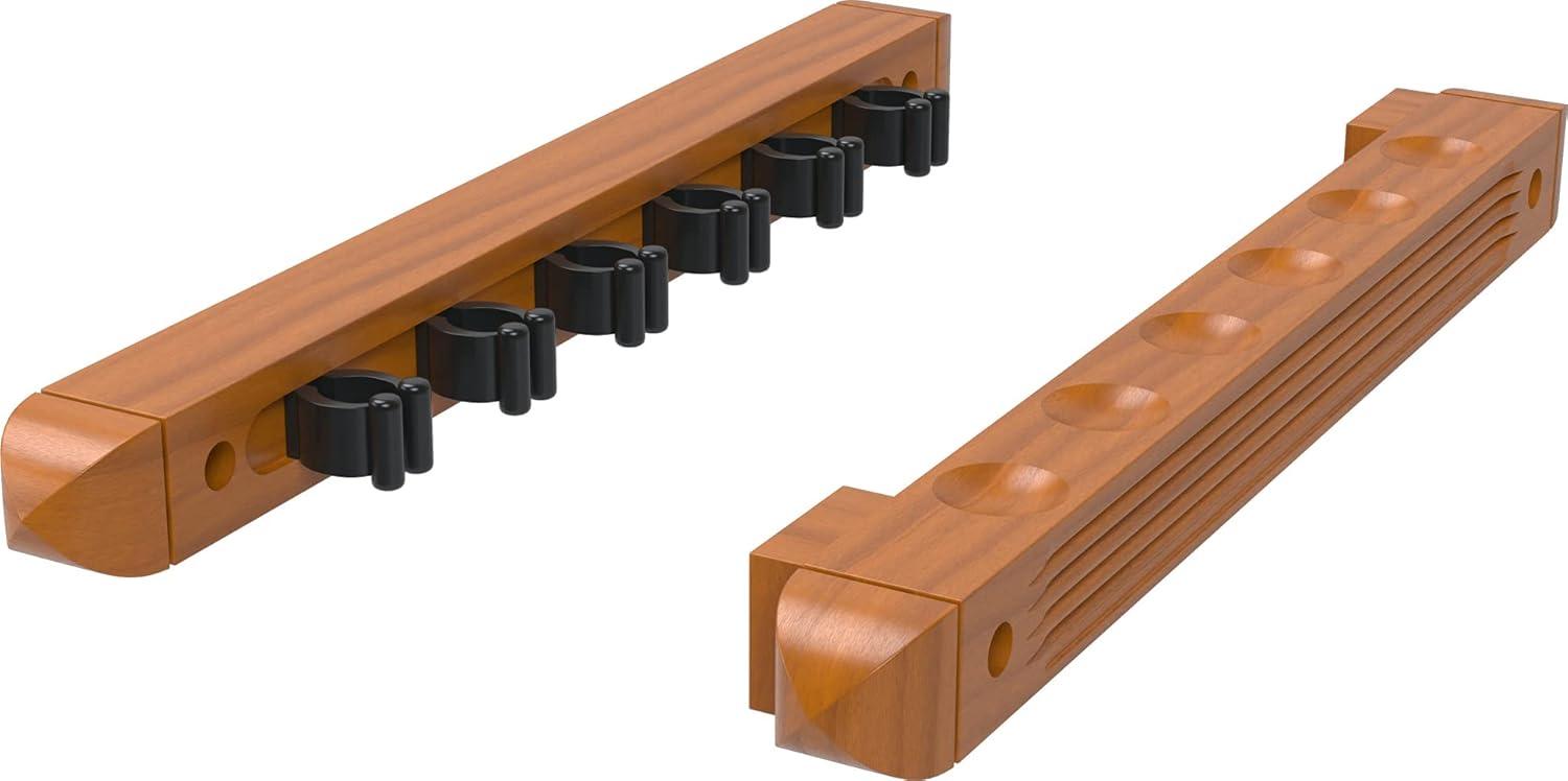 Fat Cat 2-Piece Wall Billiard Pool Cue Rack - Oak