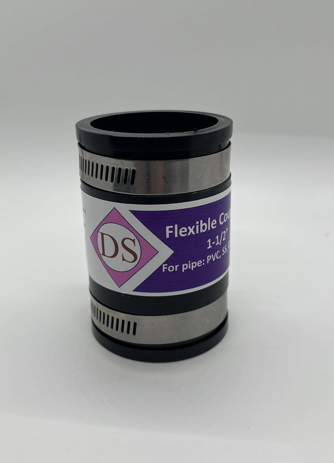 1-1/2 in. PVC Flexible Coupling with Stainless Steel Clamps