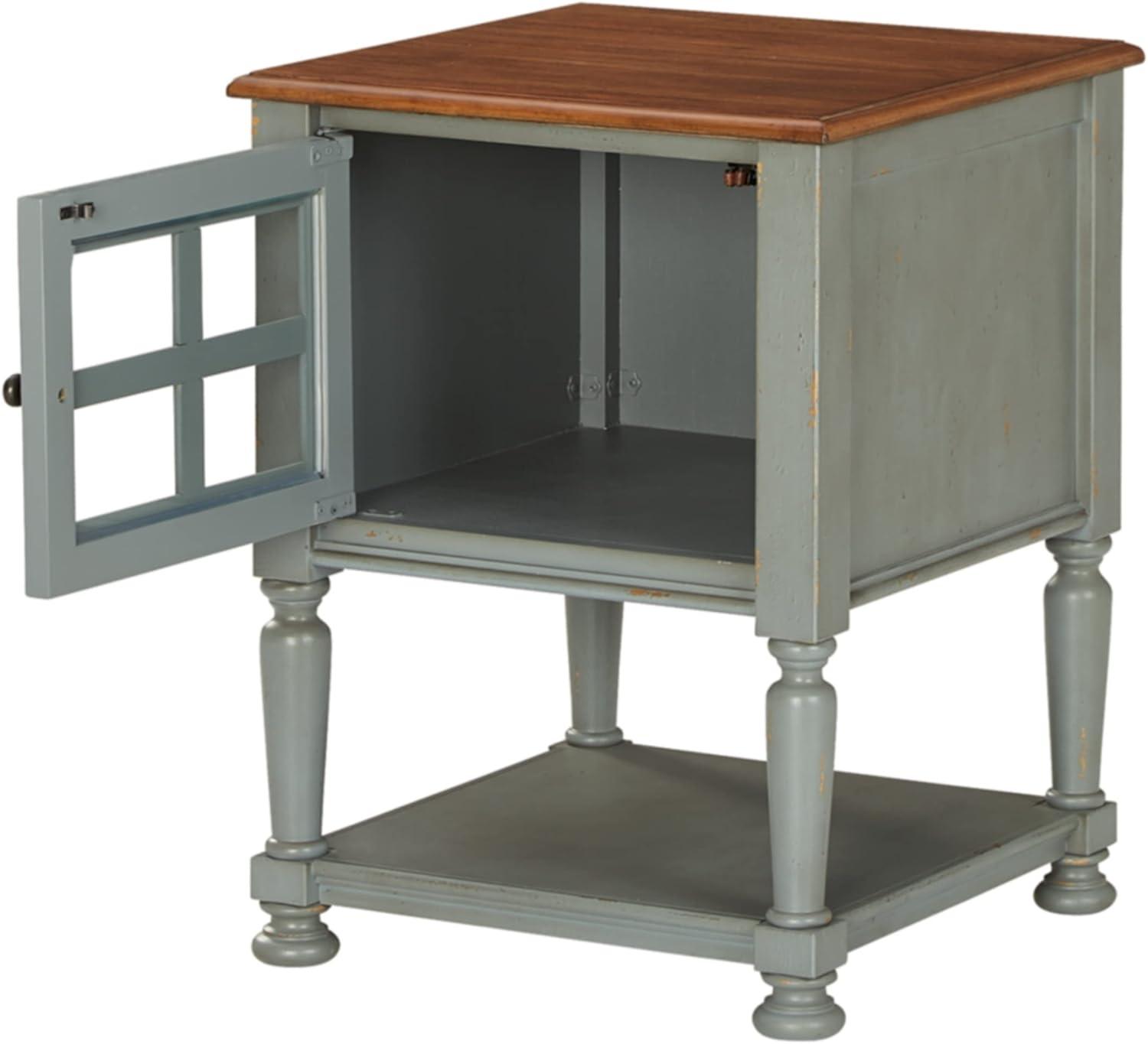 Gray and Brown Adjustable Shelving Accent Cabinet