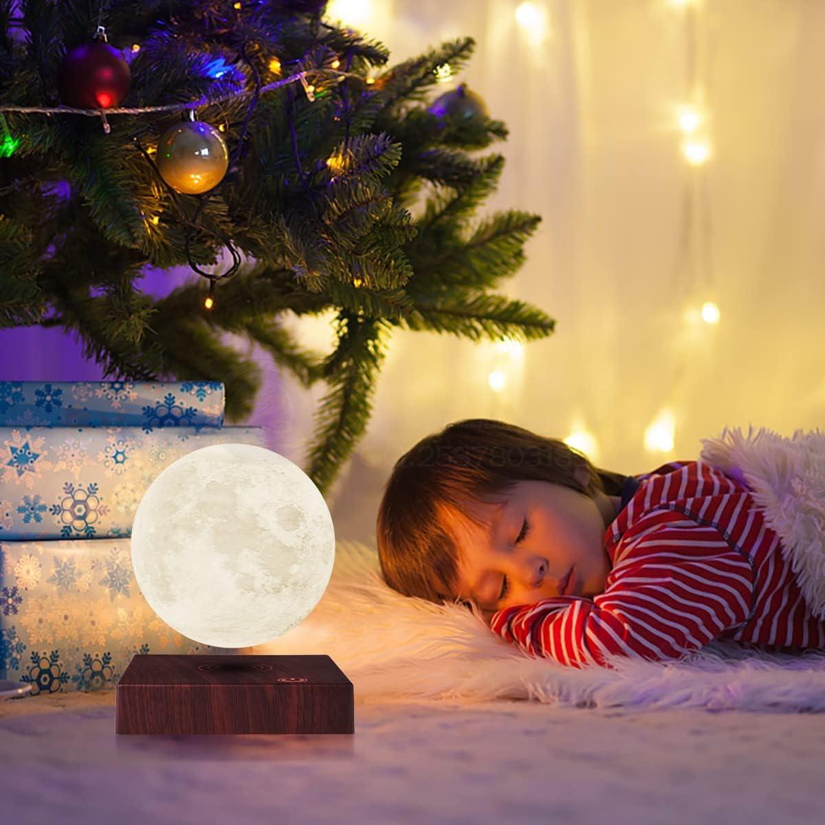 VGAzer Moon Lamp 3D Printing Magnetic Levitating Moon Light Lamps for Home、Office Decor, Creative Gift-6 Inch,Has 16 Colors 20 Modes