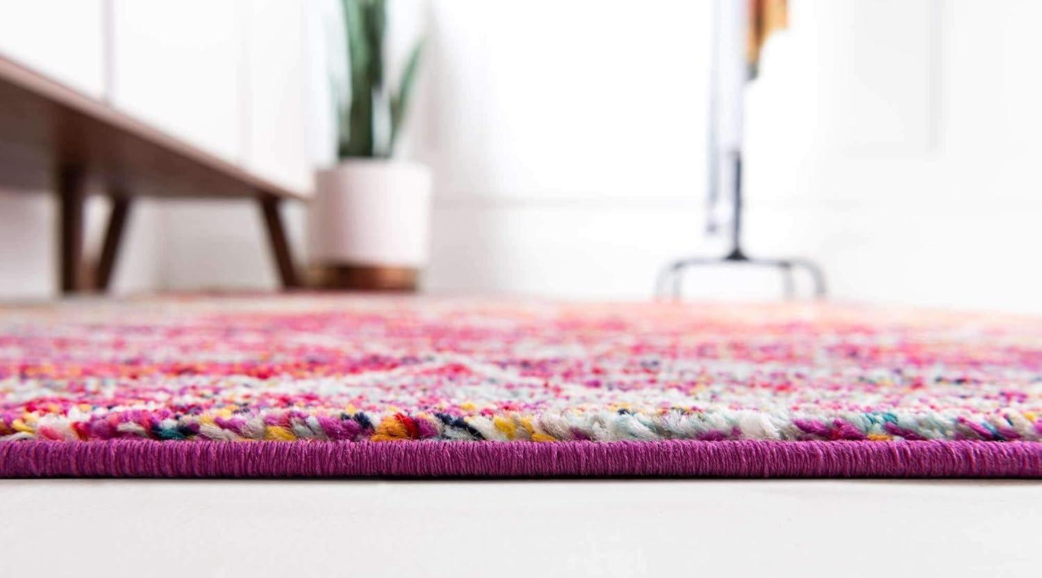 Unique Loom 7' 0 x 7' 0 Trellis Frieze Geometric Multi Area Rug