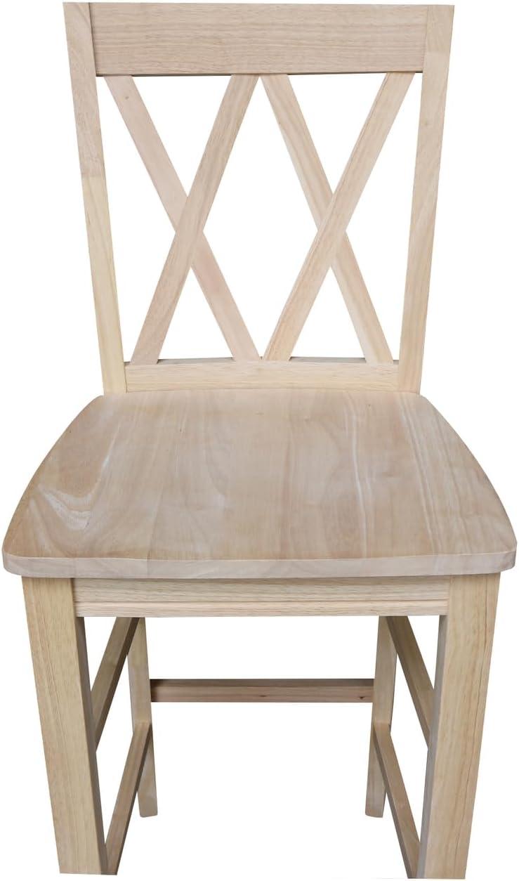 30&#34; Double X-Back Counter Height Barstool Unfinished - International Concepts