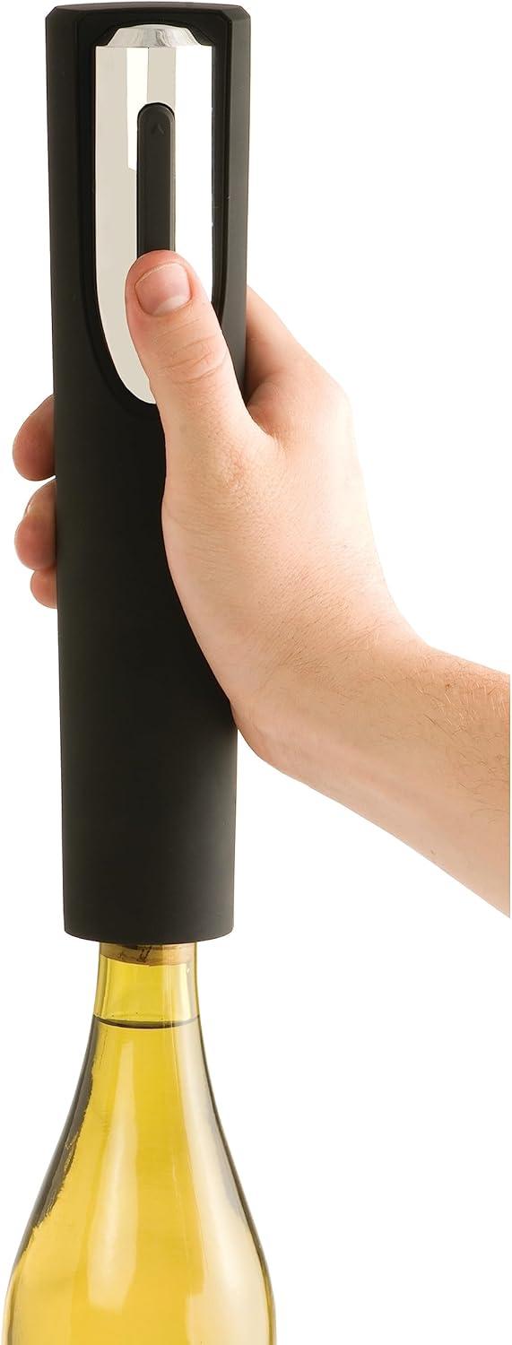 True Vino Drill Electric Wine Bottle Opener - Automatic Corkscrew Wine Opener with Foil Cutter and Stand - Black Set of 1