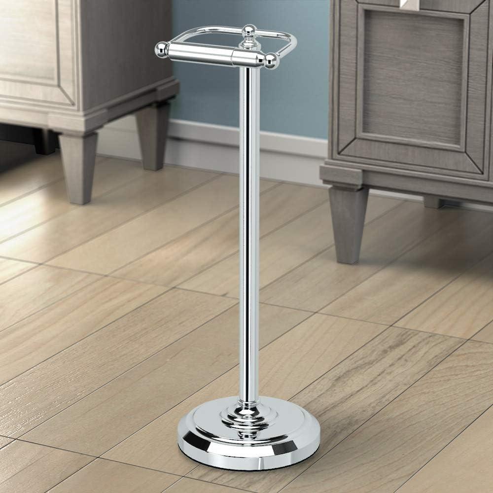 Bath Accessories | Gatco Freestanding Toilet Paper Holder with Weighted Base | 22"H Floor Standing Toilet Tissue Holder